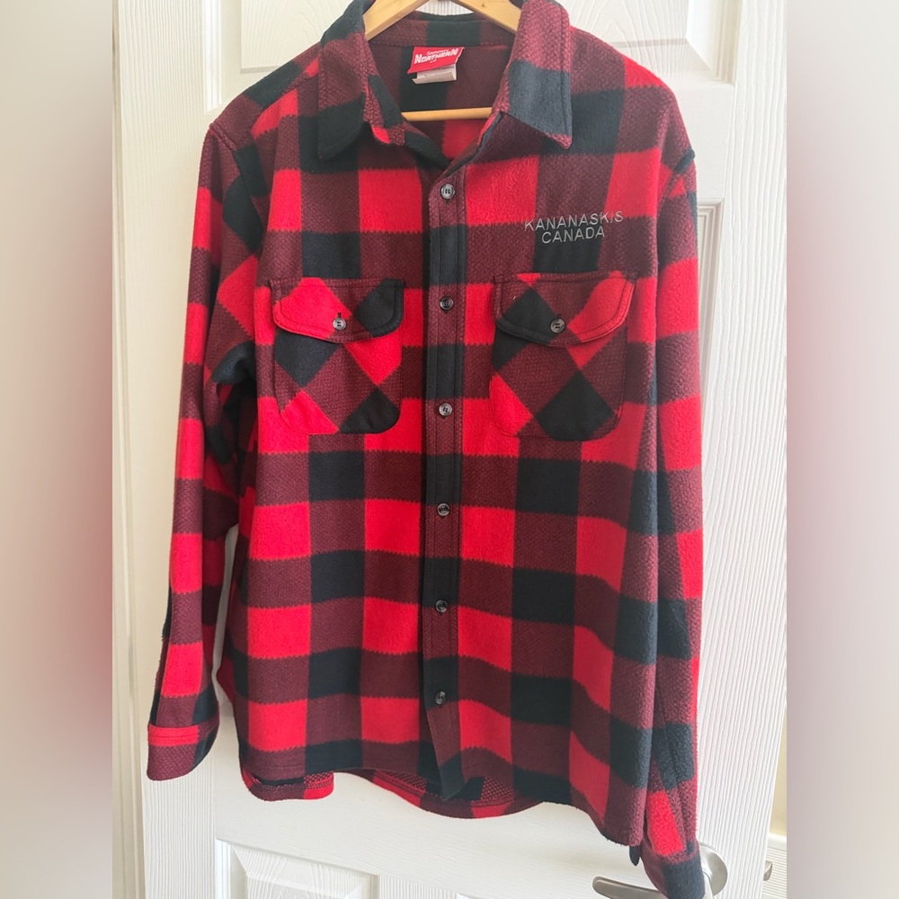 Kananaskis Canada Red and Black Plaid Shirt